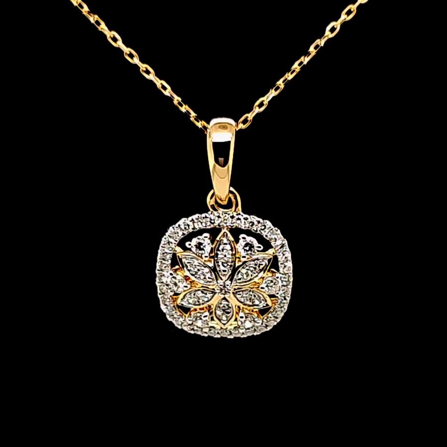 0.22 Ct Diamond Pendant – 14K Gold – 17.00 x 10.00mm