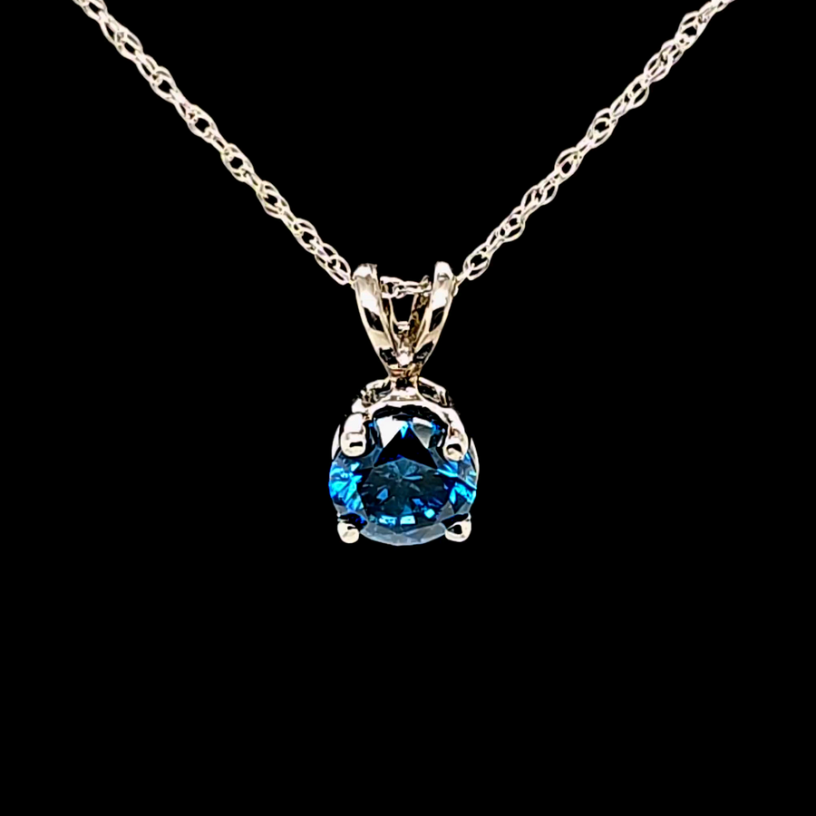 0.75 Ct Blue Diamond Pendant – 10K Gold – 10.25 x 5.78mm