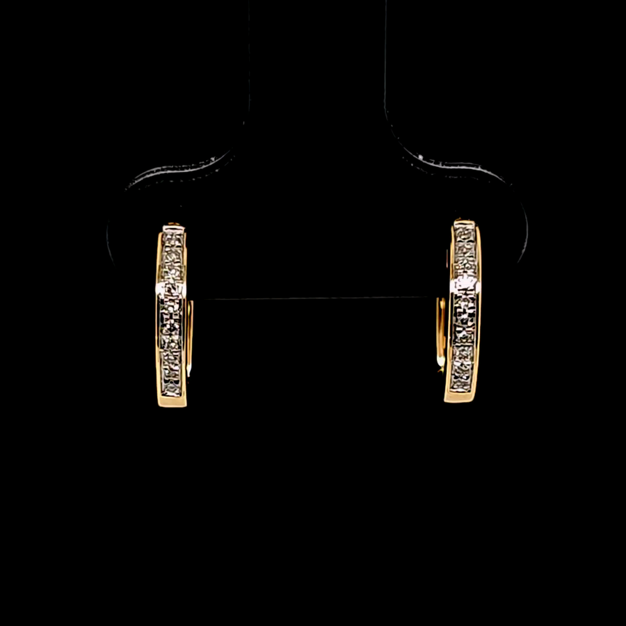 0.04 Ct Diamond Earrings in 14K Yellow Gold