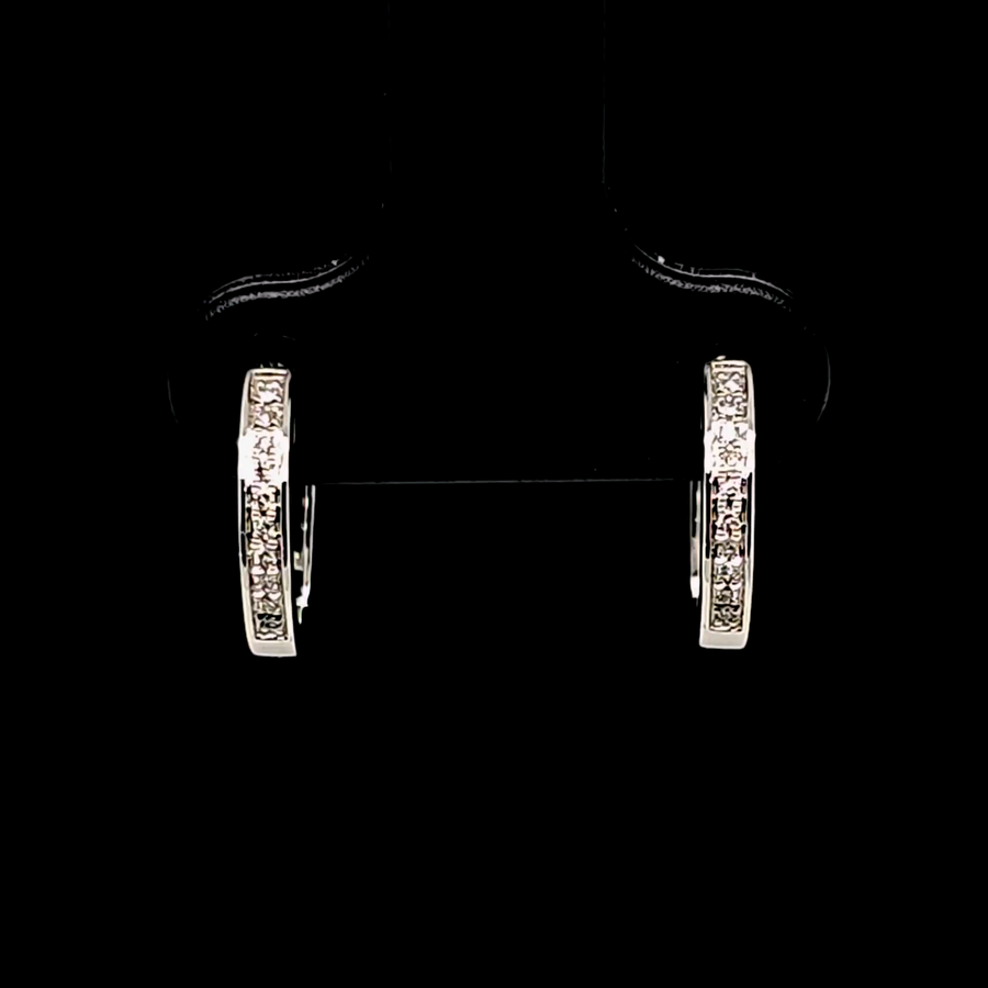 0.04 Ct Diamond Earrings in 14K White Gold