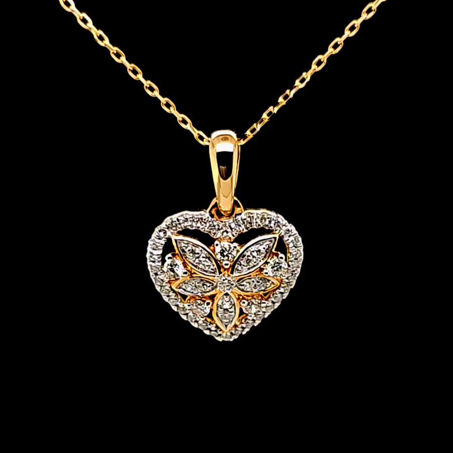 0.20 Ct Diamond Pendant – 14K Gold – 15.81 x 11.26mm