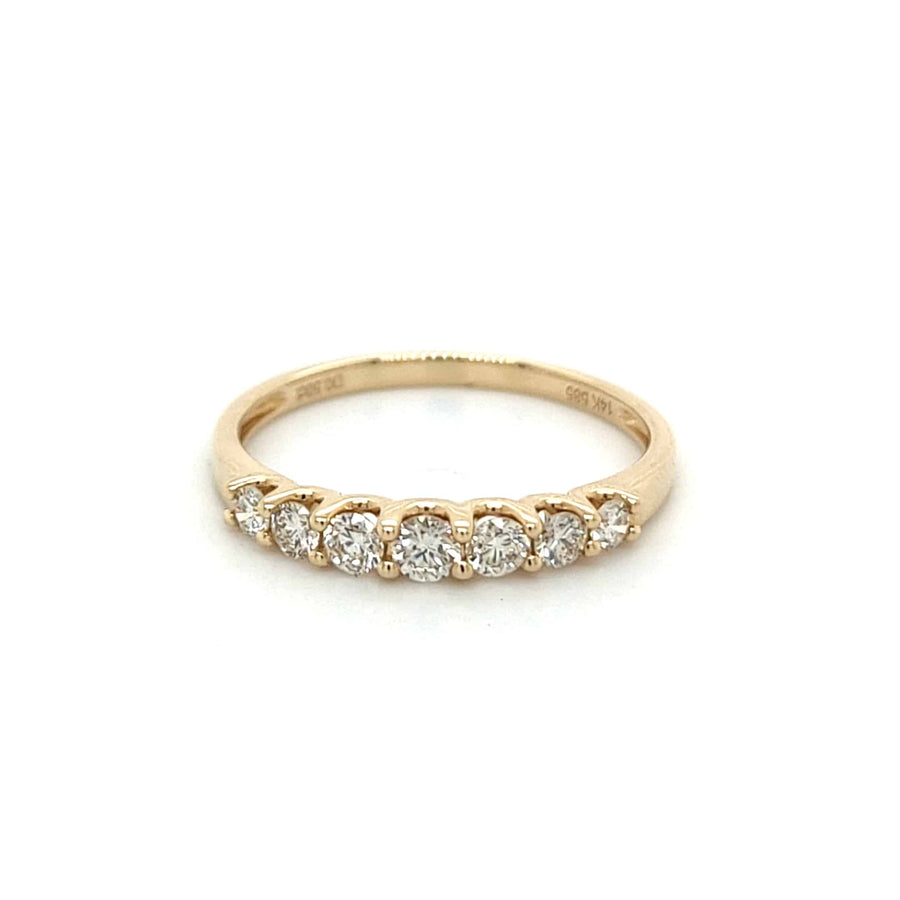 Diamond Half Eternity Wedding Ring - 0.50 Ctw - 14K Yellow Gold