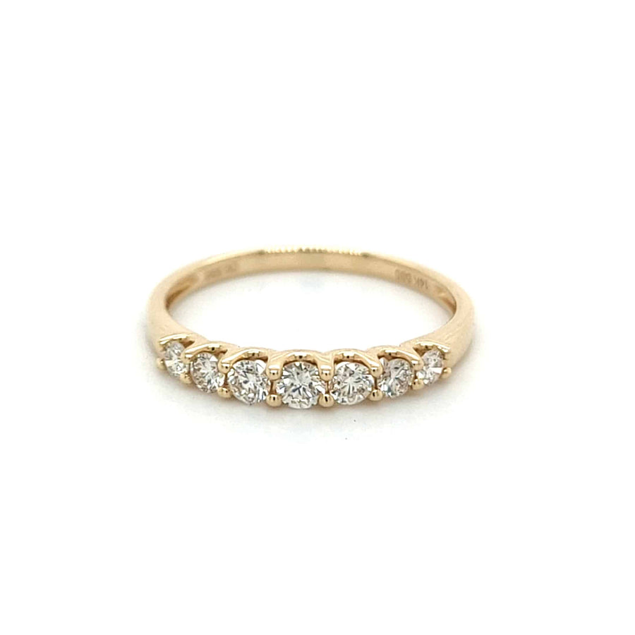 Diamond Half Eternity Wedding Ring - 0.50 Ctw - 14K Yellow Gold