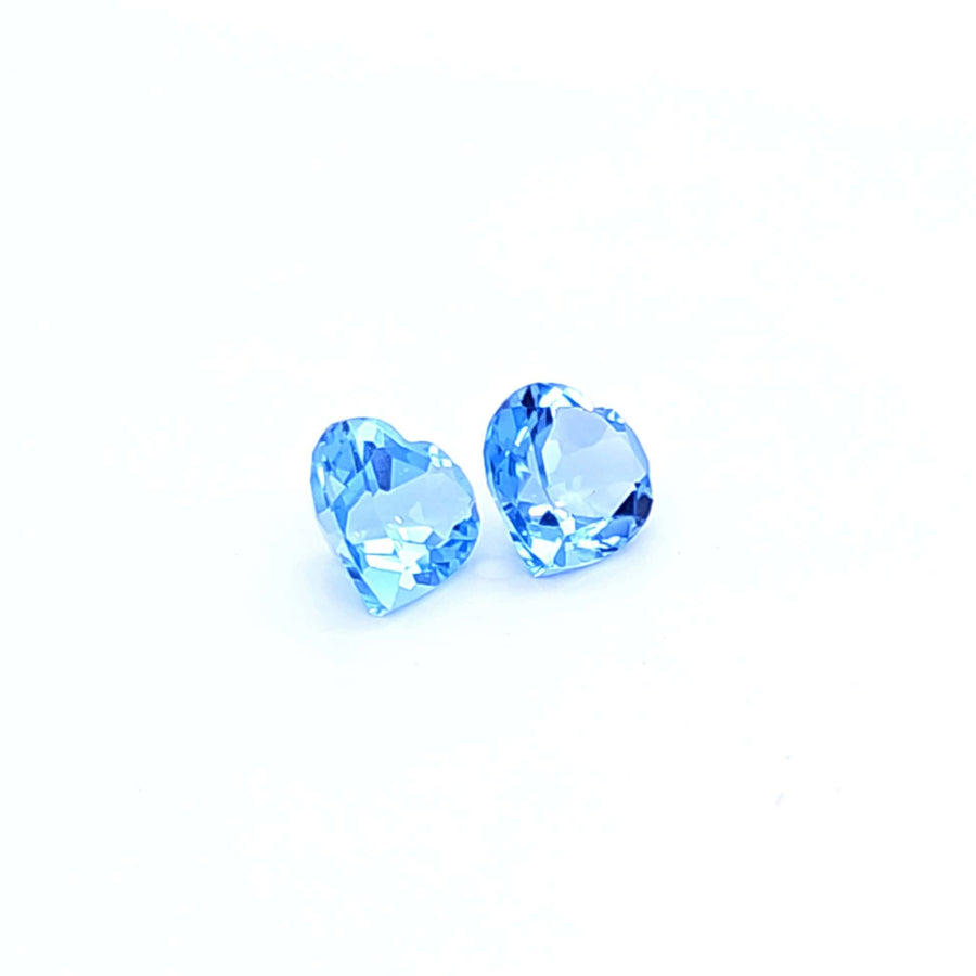 Natural Swiss blue Topaz pair 