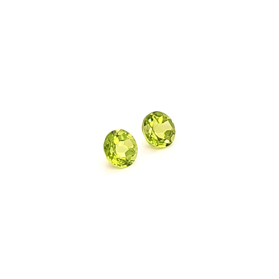 Natural Peridot Round Cut Pair