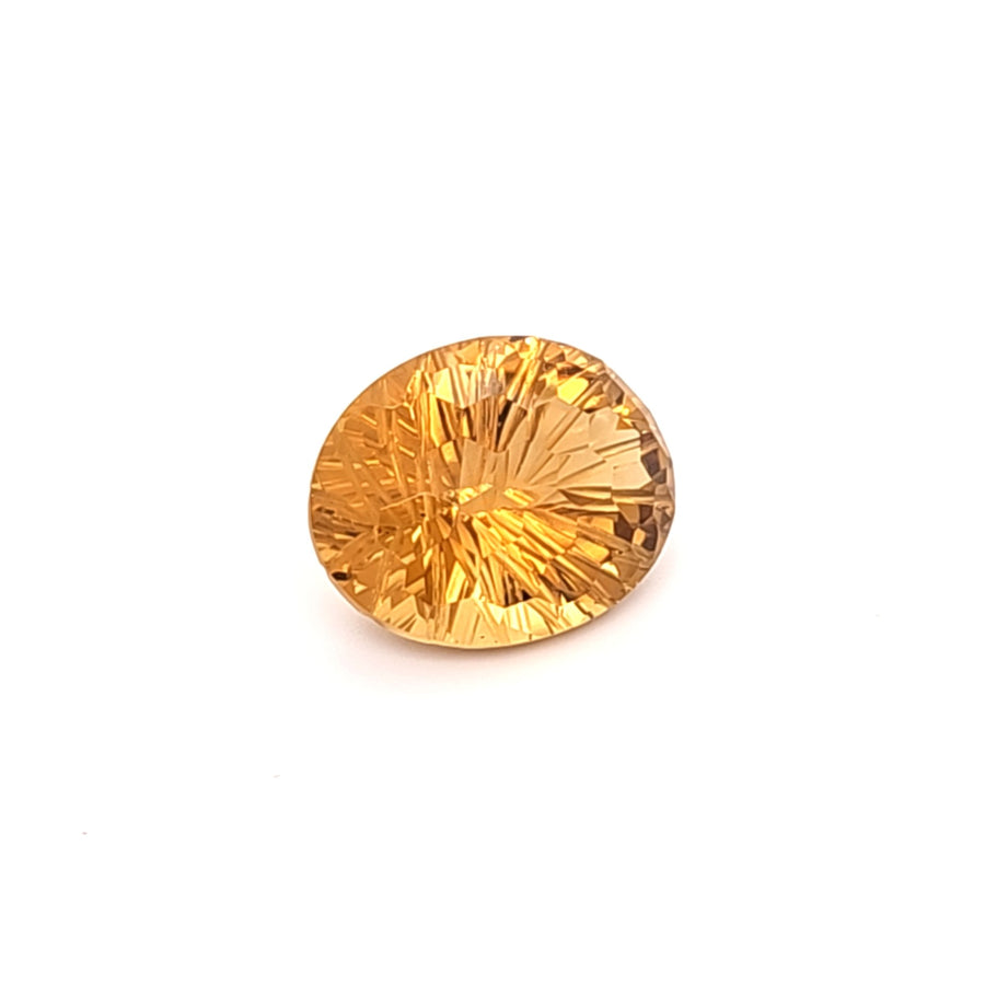 Natural Citrine Oval Honeycomb Cut 