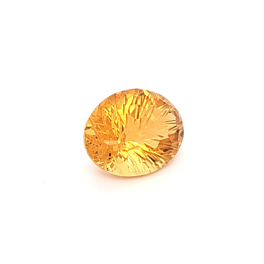 Natural Citrine Oval Honeycomb Cut 