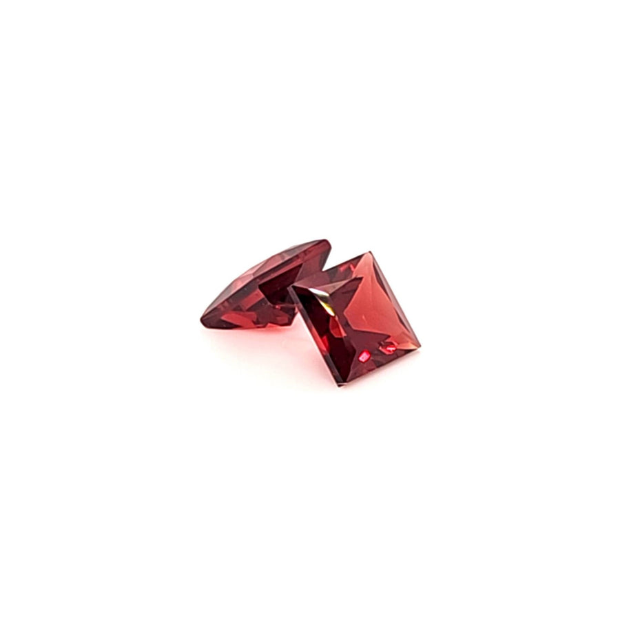 Natural Pyrope Garnet square cut pair 