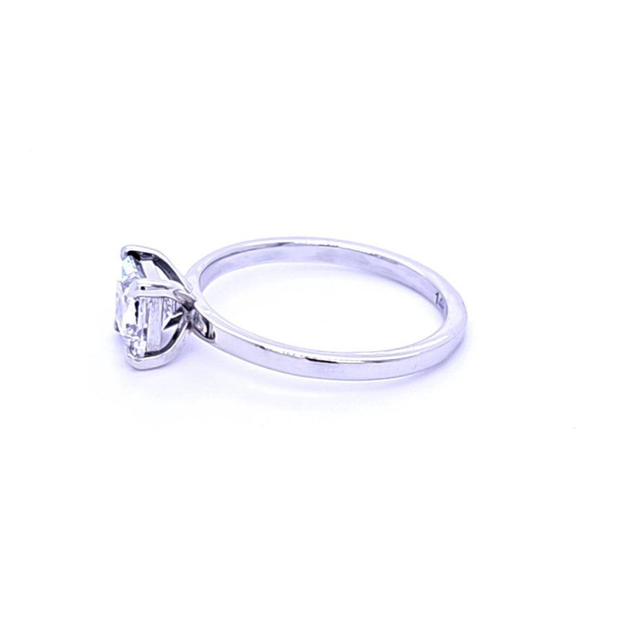 Princess Diamond solitaire engagement ring 14K White gold 1.06Ct