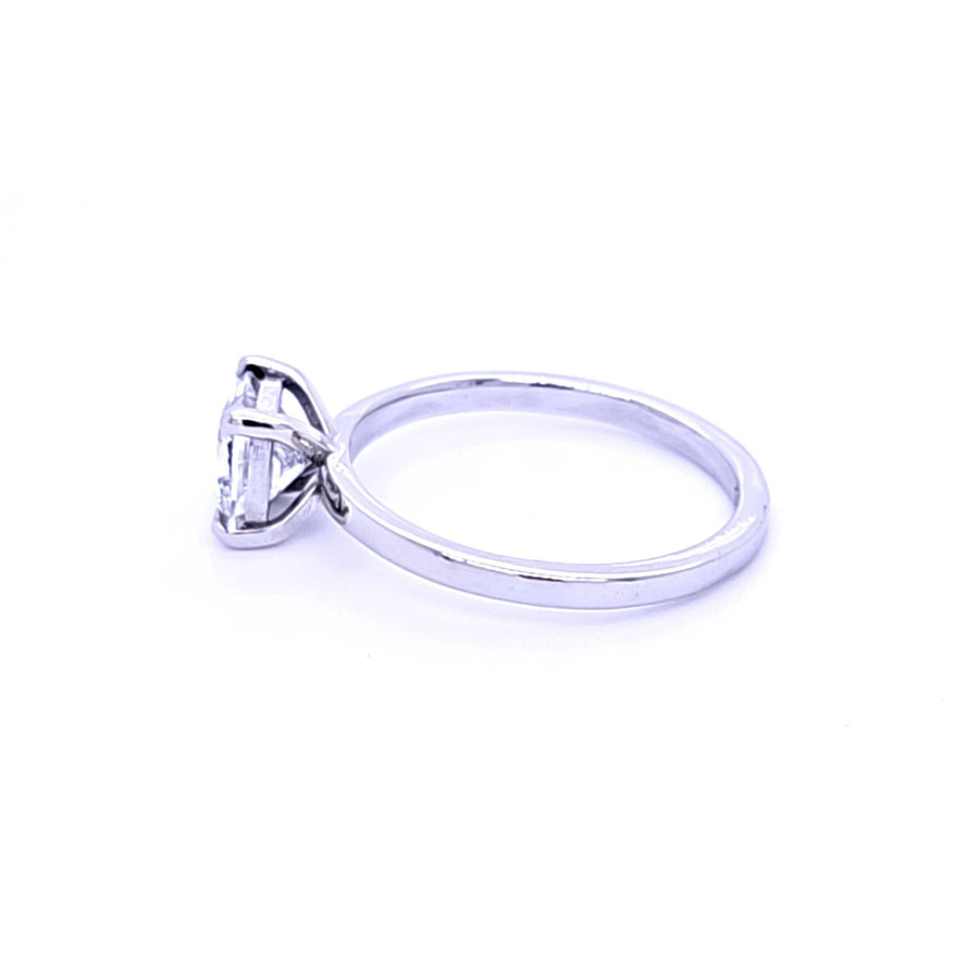 Princess Diamond solitaire engagement ring 14K White gold 1.06Ct