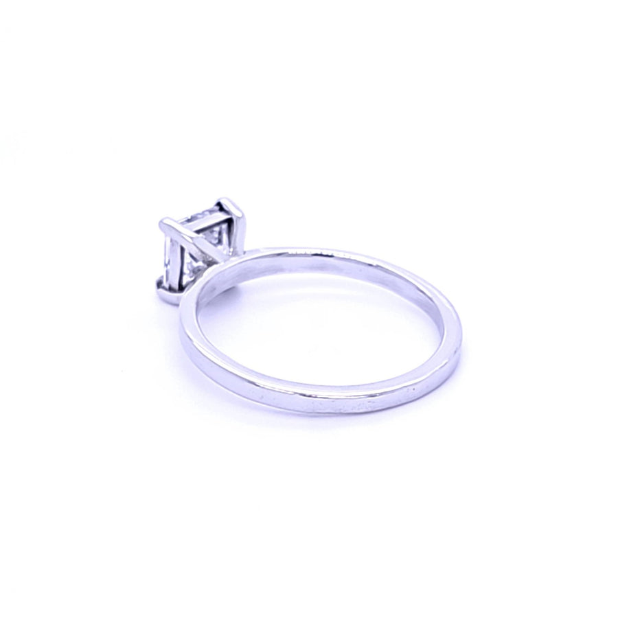 Princess Diamond solitaire engagement ring 14K White gold 1.06Ct