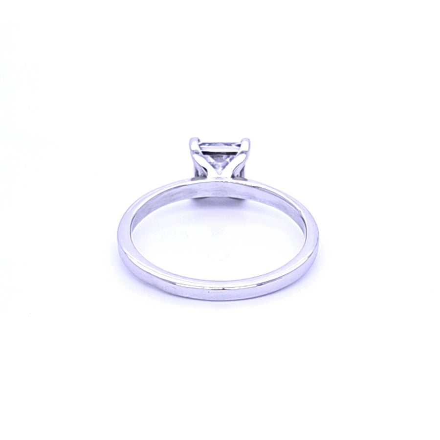 Princess Diamond solitaire engagement ring 14K White gold 1.06Ct