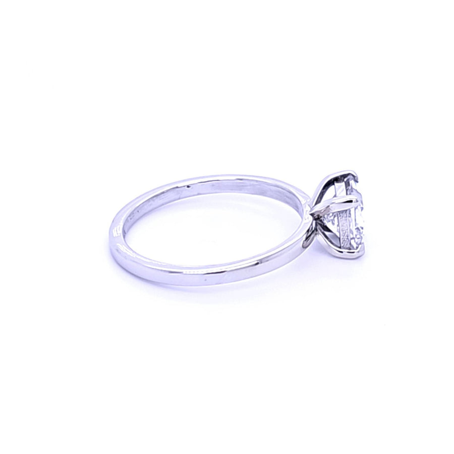 Princess Diamond solitaire engagement ring 14K White gold 1.06Ct