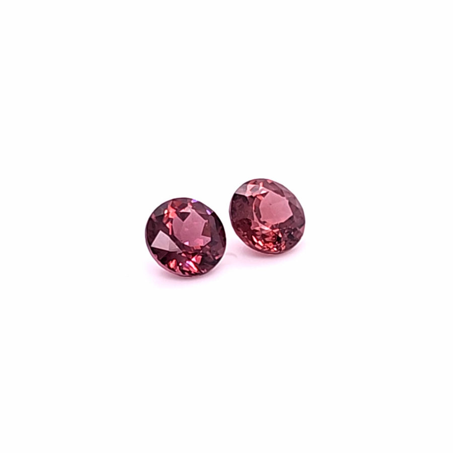 Natural Rhodolite Garnet round pair 