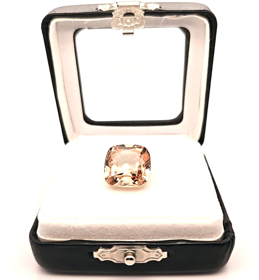 15.00 Ct Natural Whisky Topaz Cushion Cut - VS – 13.40mm