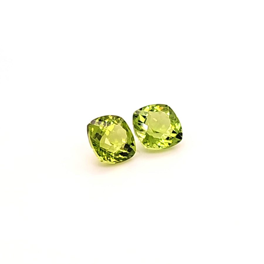 Natural Peridot Cushion Pair 