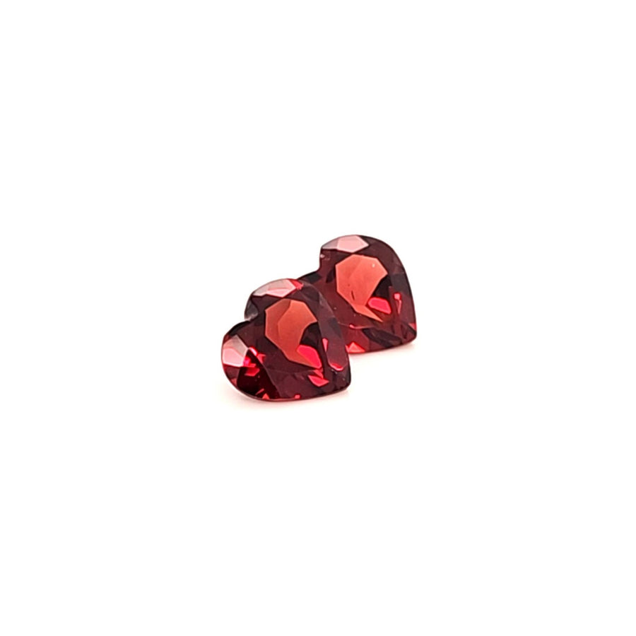 Natural Rhodolite Garnet Heart pair 