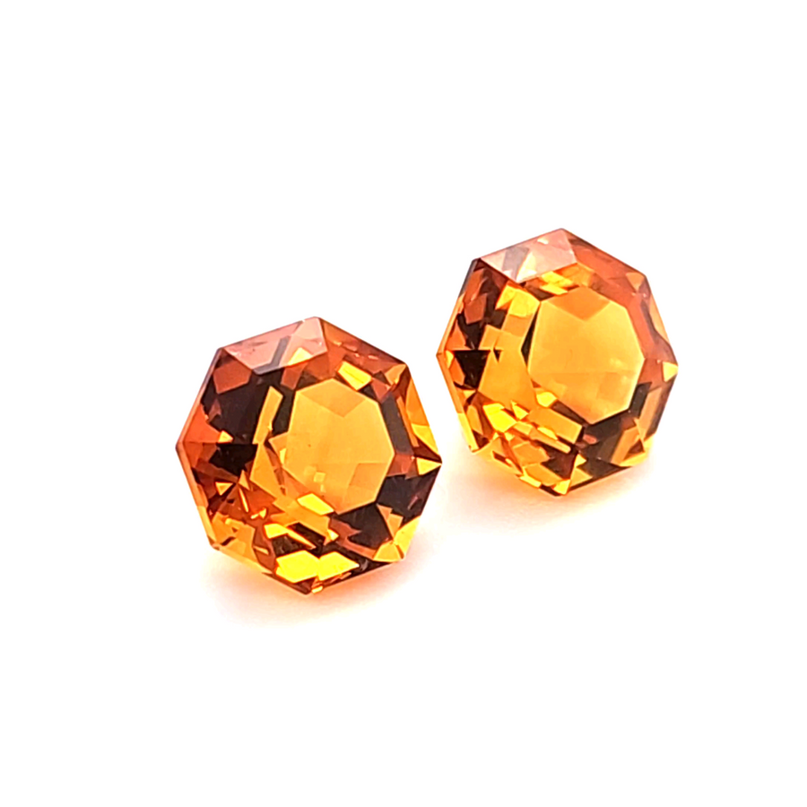 5.92 Ct Natural Citrine Pair - VVS – 8.50mm