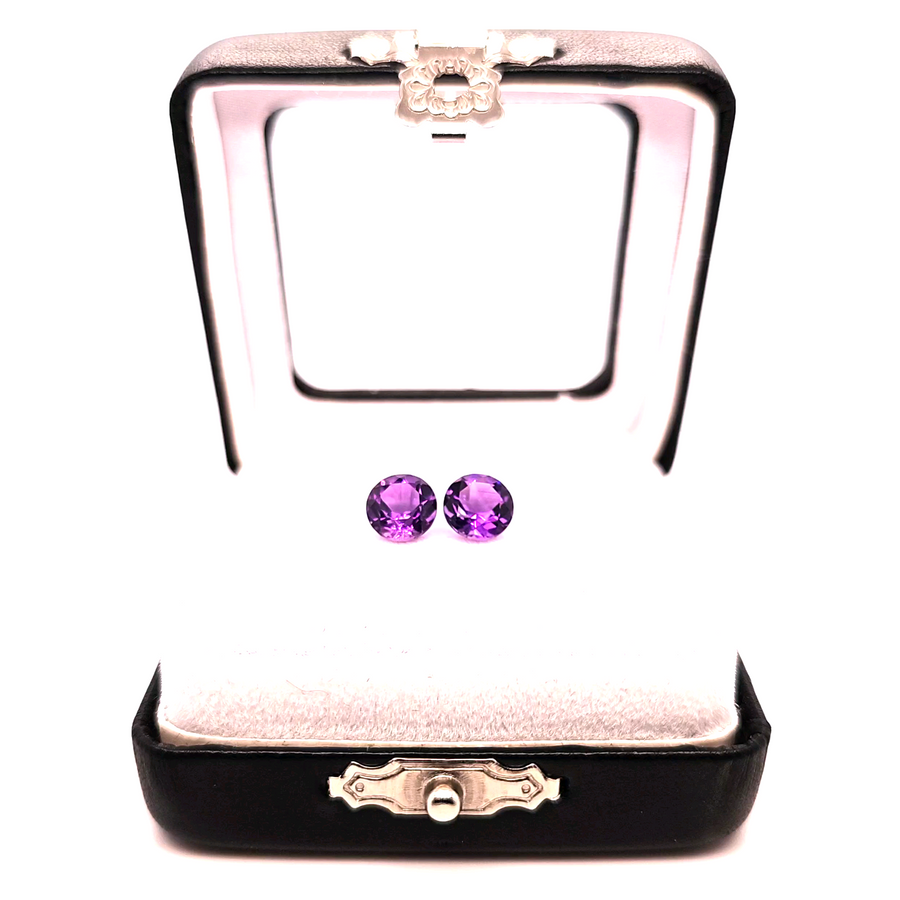 2.59 Ct Natural Amethyst Pair – VS – 7.05mm