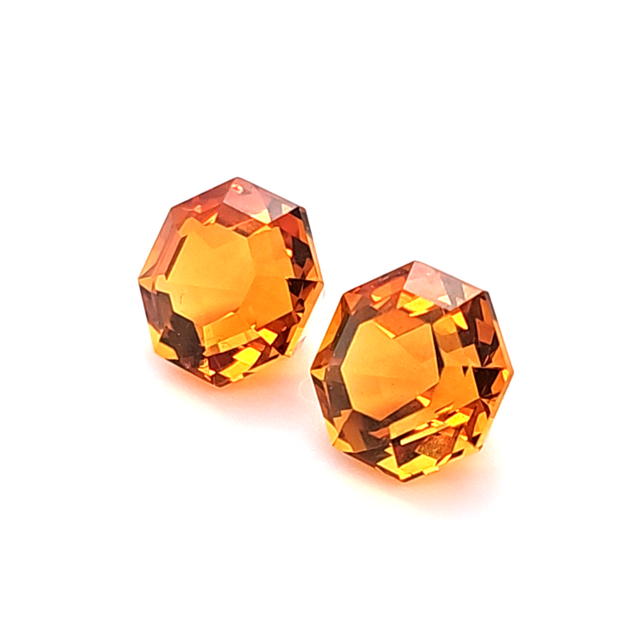 5.92 Ct Natural Citrine Pair - VVS – 8.50mm