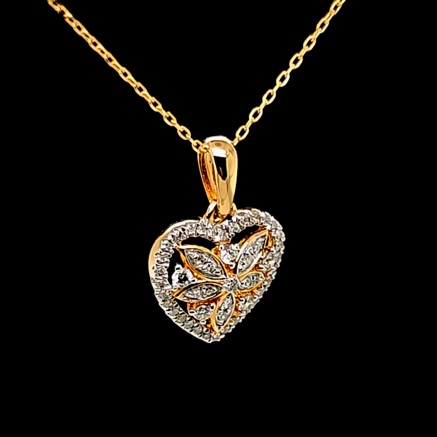 0.20 Ct Diamond Pendant – 14K Gold – 15.81 x 11.26mm