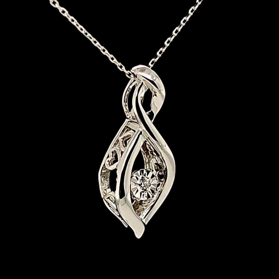 0.03 Ct Diamond Pendant – 10K Gold – 22.28 x 8.65mm