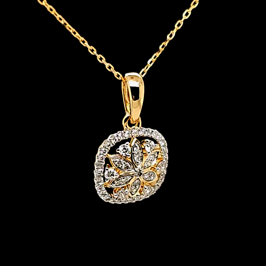 0.22 Ct Diamond Pendant – 14K Gold – 17.00 x 10.00mm