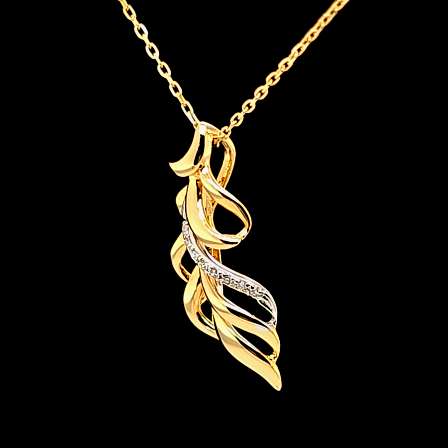 0.02 Ct Diamond Pendant – 14K Gold – 20.25 x 9.25mm