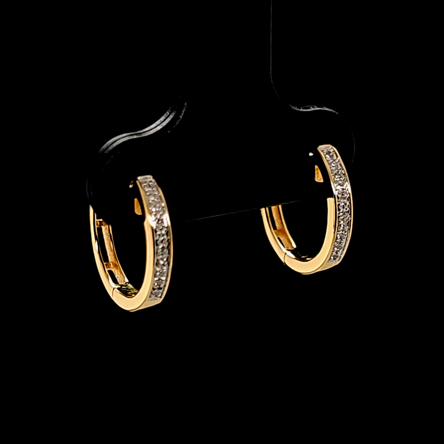 0.04 Ct Diamond Earrings in 14K Yellow Gold