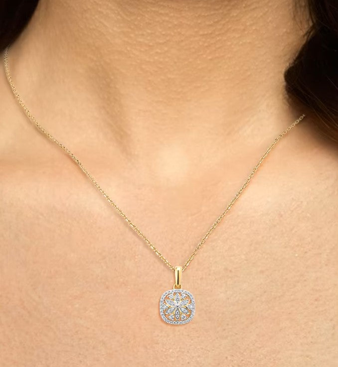 0.22 Ct Diamond Pendant – 14K Gold – 17.00 x 10.00mm