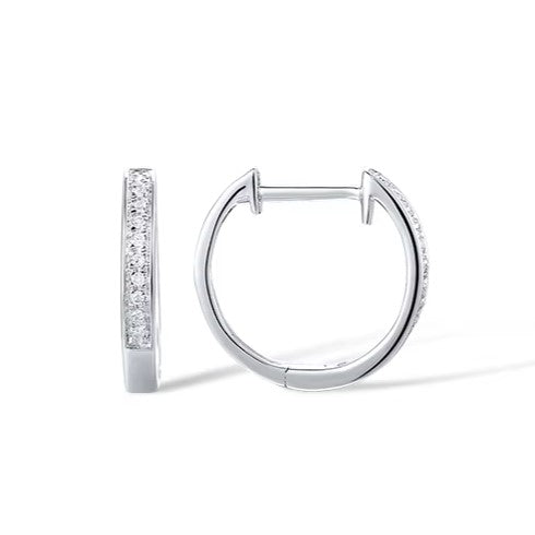 0.04 Ct Diamond Earrings in 14K White Gold