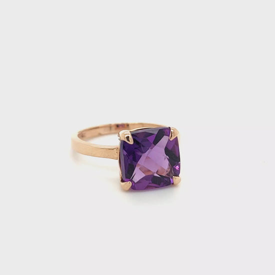 6 Ct Amethyst Classic Designer Ring