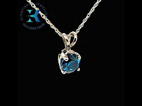 0.75 Ct Blue Diamond Pendant – 10K Gold – 10.25 x 5.78mm