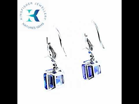 4.20 Ct Tanzanite & Diamond Earrings in 9 White Gold