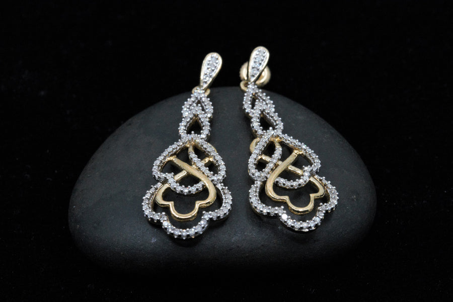 diamond and gold earrings