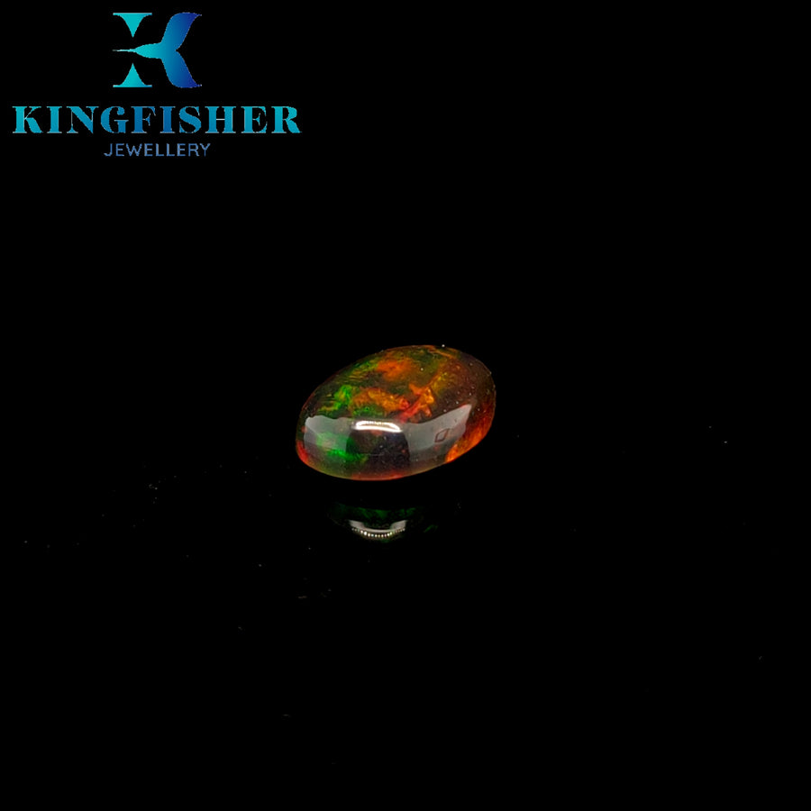 2.13 Ct Solid Smoked Welo opal with fire – Brilliant colours AAA - 12.60mm