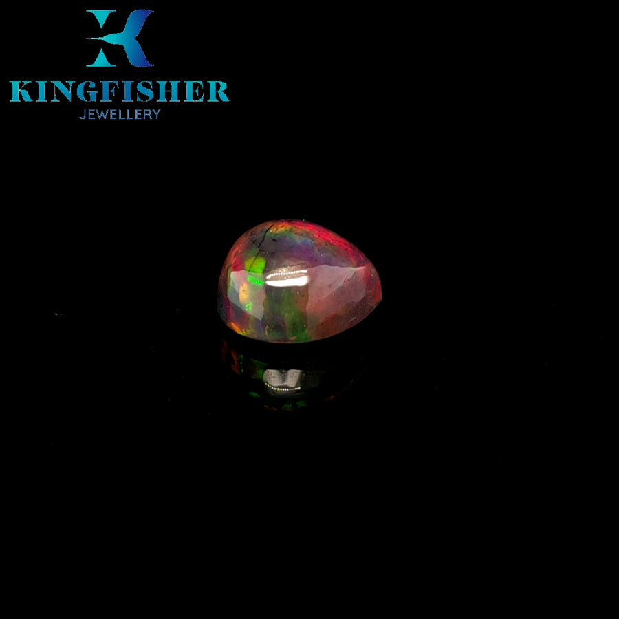 3.67 Ct Solid Smoked Welo opal with fire – Brilliant colours AAA - 11.00mm