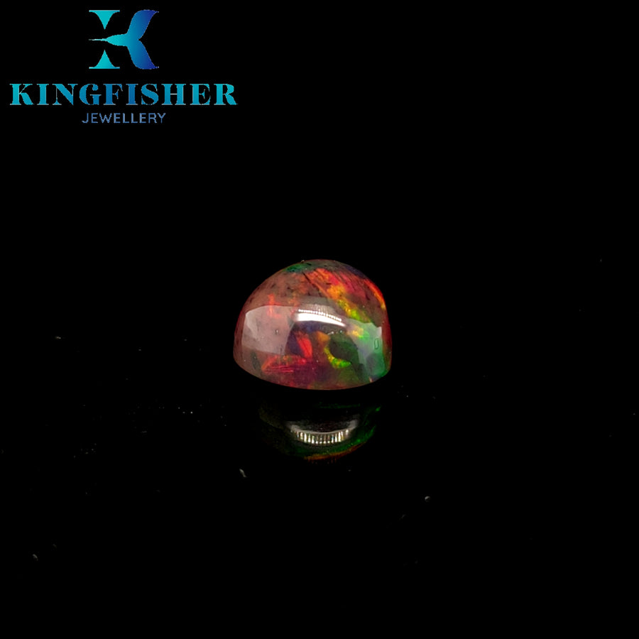 3.67 Ct Solid Smoked Welo opal with fire – Brilliant colours AAA - 11.00mm