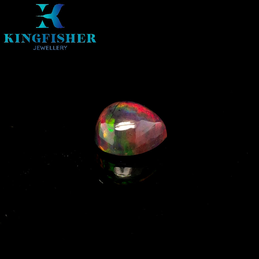 3.67 Ct Solid Smoked Welo opal with fire – Brilliant colours AAA - 11.00mm