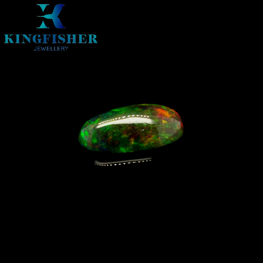 4.01 Ct Solid Smoked Welo opal with fire – Brilliant colours AAA - 16.60mm