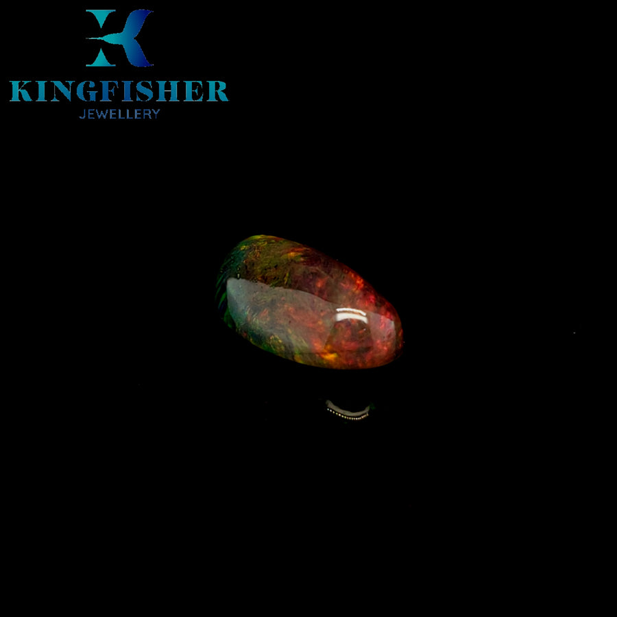 4.01 Ct Solid Smoked Welo opal with fire – Brilliant colours AAA - 16.60mm