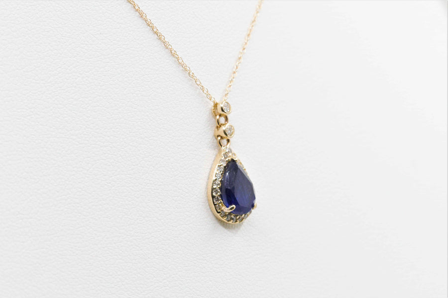 sapphire and diamond gold necklace