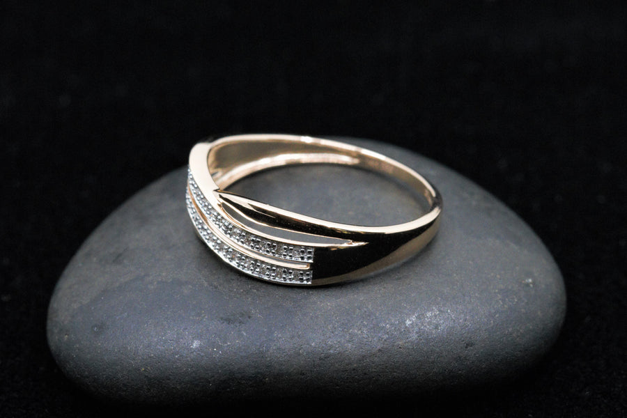 Diamond Split Shank Engagement Ring in 14K Rose Gold