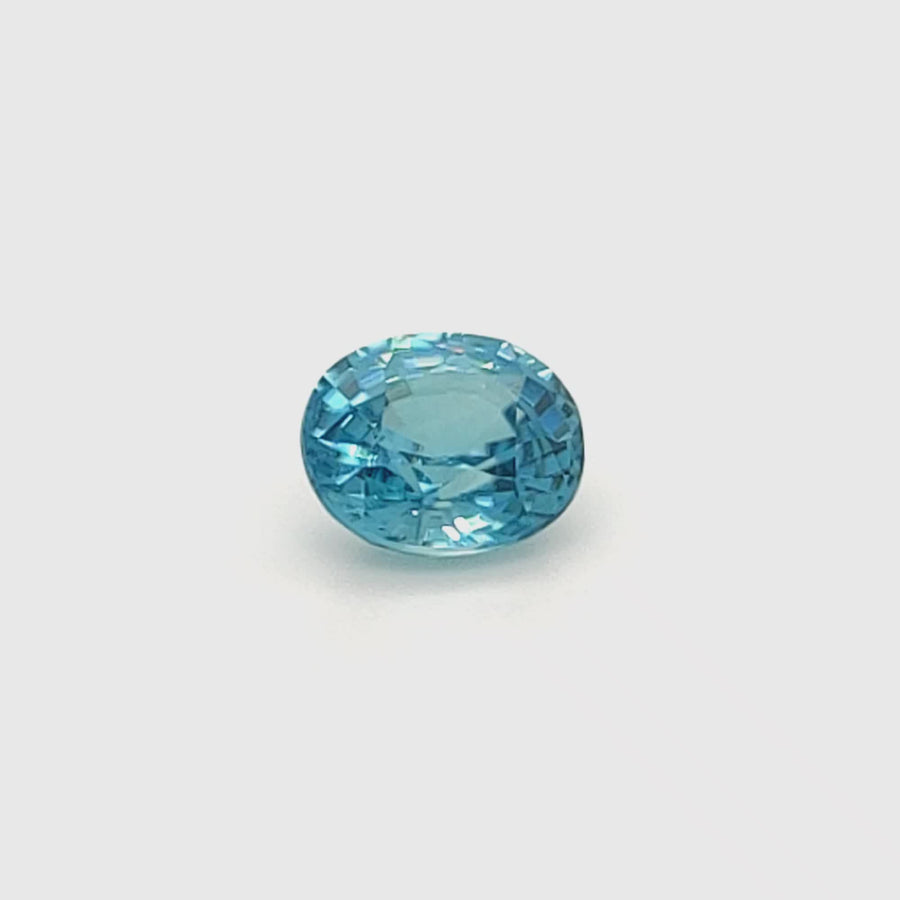 2.78 Ct Natural Blue Zircon - VVS Oval Cut - No Treatment - 8.40mm