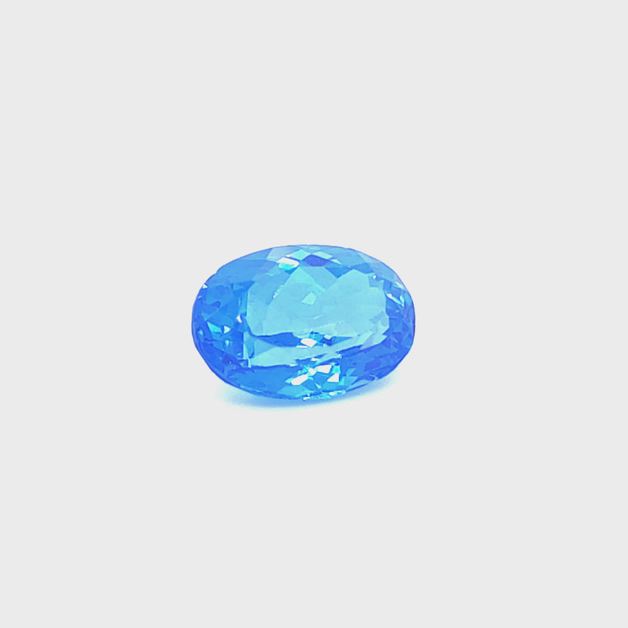 7.60 Ct Natural Titanic Blue Topaz Oval Cut VS – 14.10mm