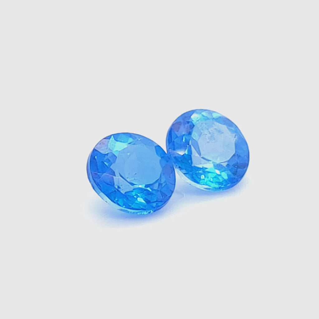 Natural Titanic Blue Topaz pair