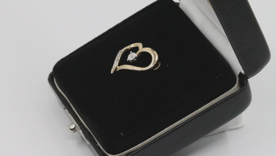 Diamond Heart Pendant in 10k Yellow Gold