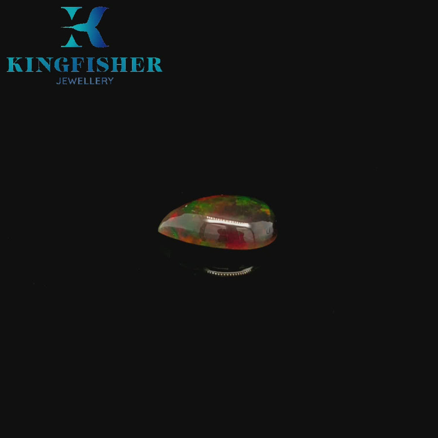 2.13 Ct Solid Smoked Welo opal with fire – Brilliant colours AAA - 12.60mm