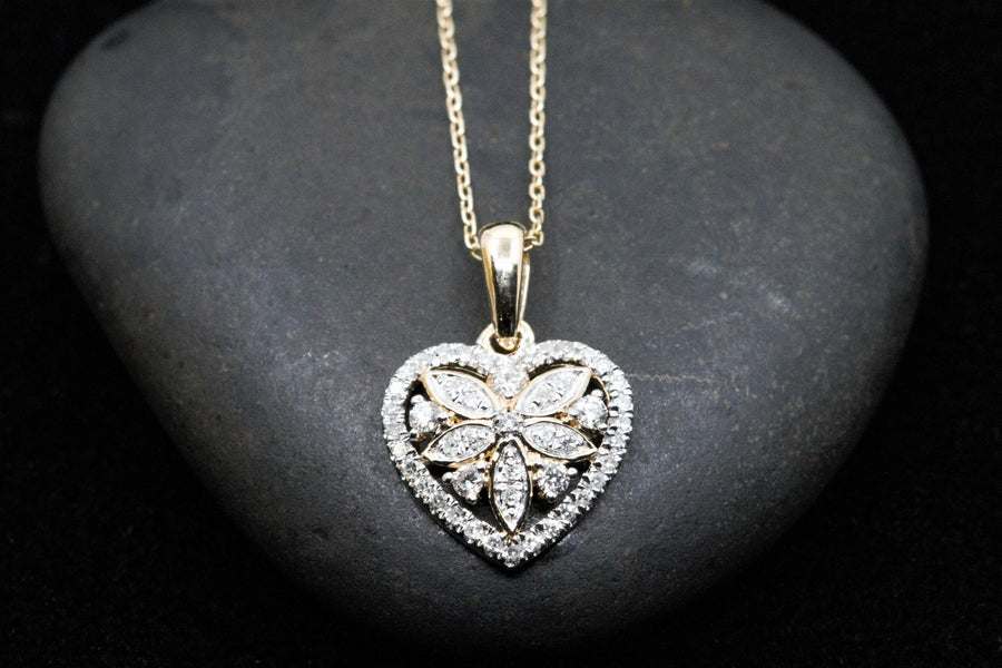 Diamond Cluster Heart Pendant