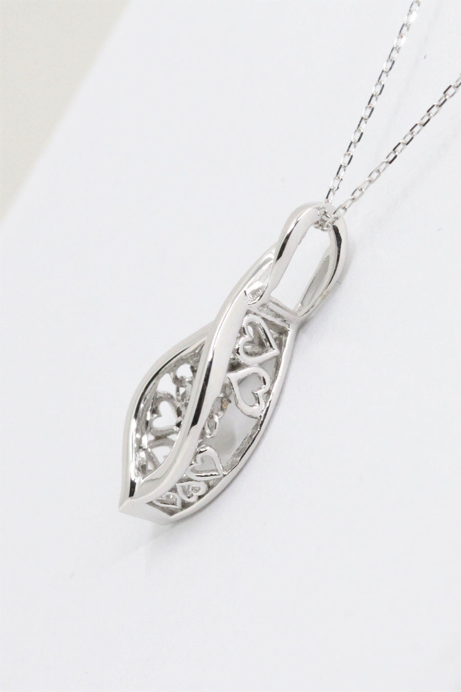 Diamond Moving Twinkle Infinity Pendant in 10k White Gold